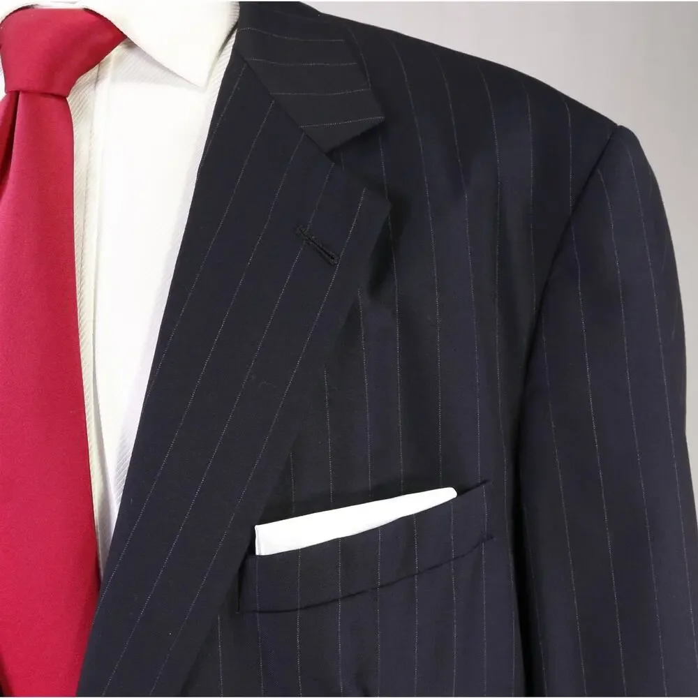 Brooks Brothers Golden Fleece Navy Pinstripe Suit Jacket Blazer Loro Piana 46L